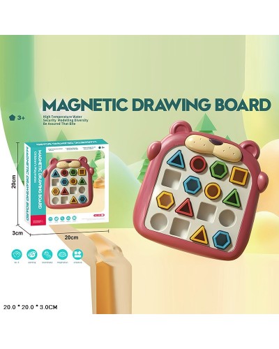 Магнітна дошка «Логіка» з вправами для тактильного та інтелектуального розвитку, у коробці 20х20х3 см