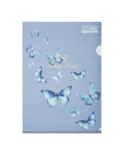 Папка-куточок «ARABESKI» А4 з матового напівпрозорого пластику, синя, ТМ Buromax