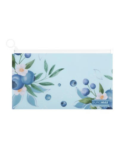 Папка-конверт на блискавці «ARABESKI» DL з матового напівпрозорого пластику, морська хвиля, ТМ Buromax