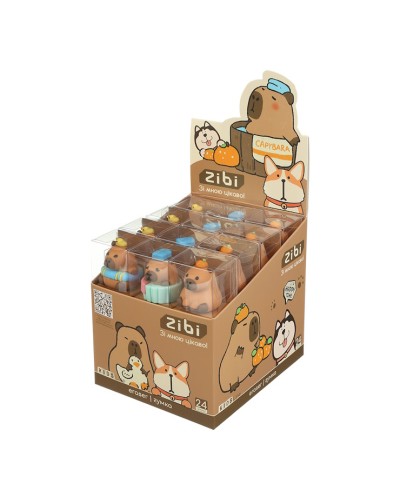 Гумка «Веселі тварини. Капібара» 4х3 см, в асортименті, ТМ ZiBi