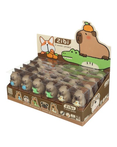 Точилка «Веселі тварини. Капібара» 3,5х3 см без контейнера, в асортименті, ТМ ZiBi