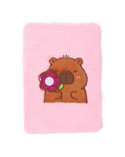 Блокнот «CAPYBARA 2» А5 на 80 аркушів у клітинку з хутряною обкладинкою, KIDS Line