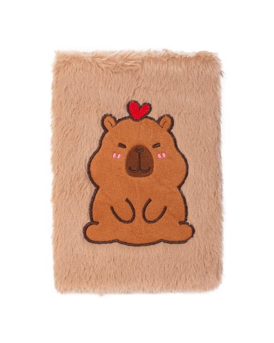 Блокнот «CAPYBARA 3» А5 на 80 аркушів у клітинку з хутряною обкладинкою, KIDS Line