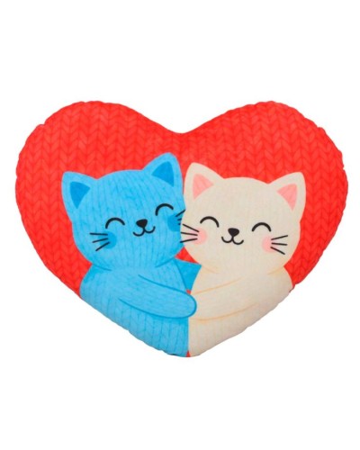 М`яка іграшка-подушка «Серце 2. Коти» 30х35 см, ПП Копиця