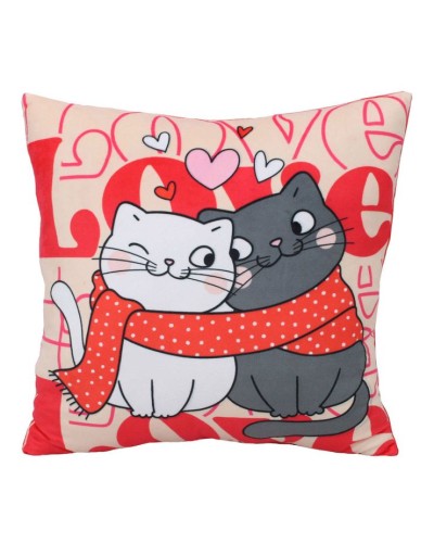 М`яка іграшка-подушка «2 коти» 35х35 см, ПП Копиця