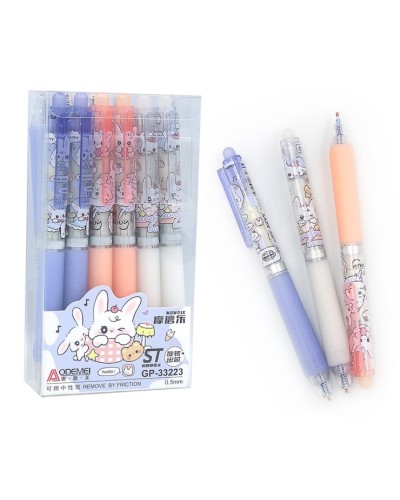 Ручка «Rabbit» пиши-стирай 0,5 мм автоматична, синя, в асортименті, ТМ Aodemei