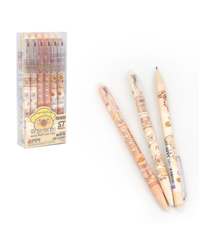 Ручка «Капібара» пиши-стирай 0,5 мм автоматична, синя, в асортименті, ТМ Aodemei