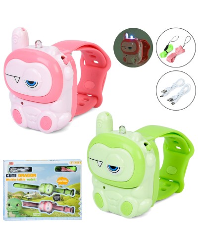 Набір з 2 рацій-браслетів «Динозавр» 7 см з USB, на батарейці, у коробці 32,5х26х5 см