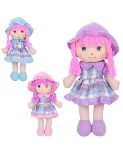 М`яка іграшка «Лялечка» 43 см м'яконабивна з петелькою, в асортименті, у пакеті 28х48х9 см