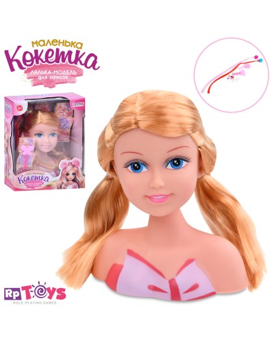 Лялька-манекен для зачісок 20 см з канекалоном, шпильками та гребінцем, у коробці 23х28,5х12 см