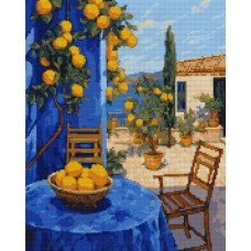 Набір з алмазною мозаїкою «Лимонний дворик» 40х50 см, ТМ SANTI