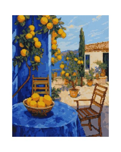 Набір з алмазною мозаїкою «Лимонний дворик» 40х50 см, ТМ SANTI