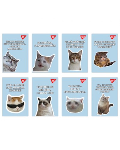 Блокнот «Щоденний настрій» А7 на 48 аркушів у клітинку з ламінованою обкладинкою, ТМ YES