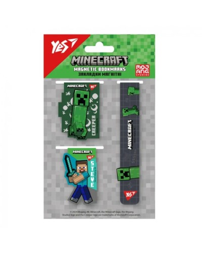 Набір закладинок «Minecraft.Boom» магнітних з 3 шт, ТМ Yes
