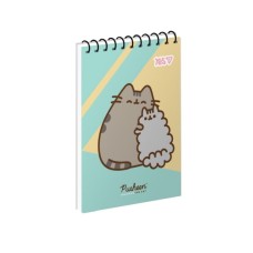 Блокнот «Pusheen: Sweet Moments» А7 на 80 аркушів у клітинку на спіралі зверху та ламінованою обкладинкою, ТМ Yes