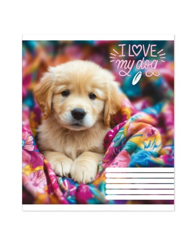 Зошит на 24 аркуші у лінію «Люблю свого пса», № 0366, Пір'їнка