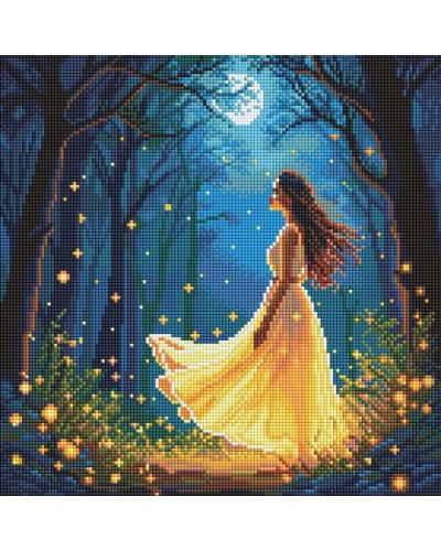 Набір з алмазною мозаїкою «Дівчина серед світлячків» 40х40 см, ТМ Ідейка