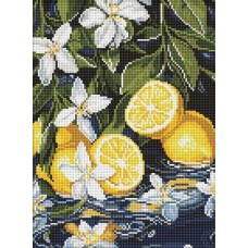 Набір з алмазною мозаїкою «Лимони в розрізі» 30х40 см, ТМ Ідейка