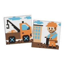 Набір з алмазною мозаїкою на клейкій основі «Професії. Будівельник» з 2 сюжетів 9х9 см, ТМ Ідейка