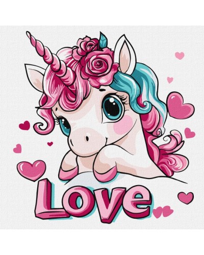 Картина за номерами «Романтичний єдиноріг» 30х30 см, ТМ Ідейка