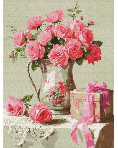 Картина за номерами «Рожевий подарунок» 30х40 см, ТМ Ідейка