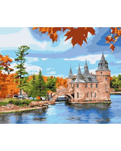 Картина за номерами «Замок на озері» 40х50 см, ТМ Ідейка