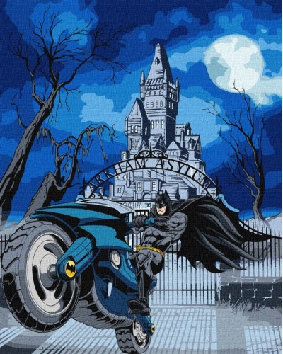 Картина за номерами «WB Batman: Batcycle» з металізованими фарбами extra 40х50 см, ТМ Ідейка