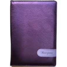 Блокнот А5 на 80 аркушів у клітинку з обкладинкою зі шкірзаму, фіолетовий, ТМ Мандарин