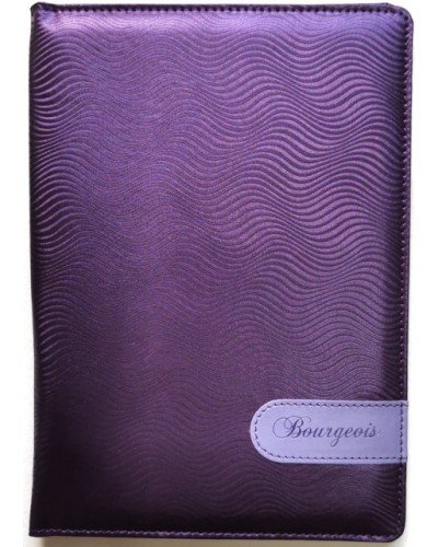 Блокнот А5 на 80 аркушів у клітинку з обкладинкою зі шкірзаму, фіолетовий, ТМ Мандарин