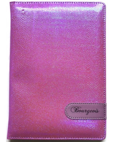 Блокнот А5 на 80 аркушів у клітинку з обкладинкою зі шкірзаму, рожевий, ТМ Мандарин