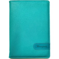 Блокнот А5 на 80 аркушів у клітинку з обкладинкою зі шкірзаму, бірюзовий, ТМ Мандарин