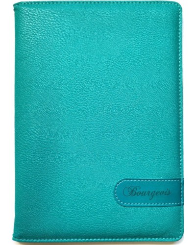 Блокнот А5 на 80 аркушів у клітинку з обкладинкою зі шкірзаму, бірюзовий, ТМ Мандарин