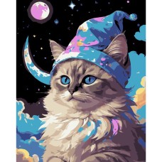 Картина за номерами «Кіт серед зірок» 40х50 см, ТМ Strateg