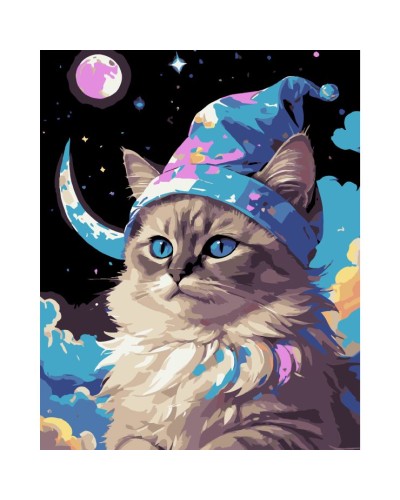Картина за номерами «Кіт серед зірок» 40х50 см, ТМ Strateg