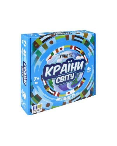 Гра настільна «Країни світу» на 220 карток, у коробці 25х5х26 см, ТМ Strateg