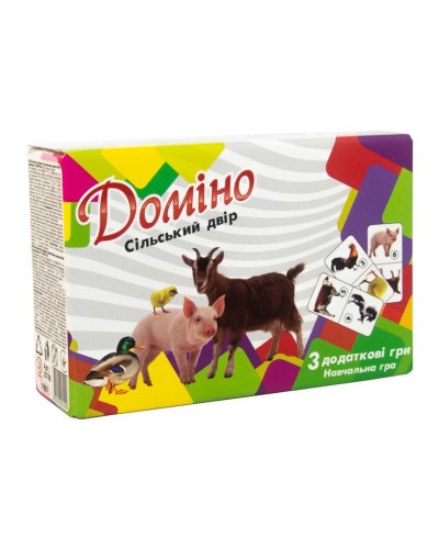Гра настільна «Доміно. Сільський двір» на 28 карток, у коробці 17х6х12 см, ТМ Strateg