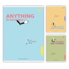 Канцелярська книга «Be yourself» на 96 аркушів у клітинку з ламінованою обкладинкою, в асортименті, ТМ Yes