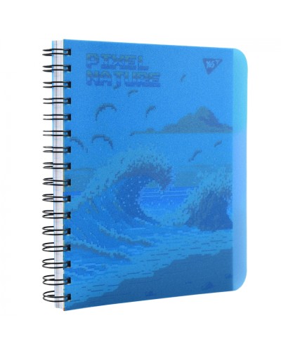 Зошит з роздільниками «Pixel nature» А5 на 144 аркуші у клітинку з пластиковою обкладинкою на спіралі збоку, ТМ Yes