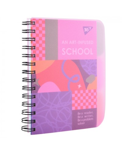 Блокнот з роздільниками «Stand with Ukraine» В6 на 144 аркуші у клітинку з пластиковою обкладинкою на спіралі збоку, ТМ Yes