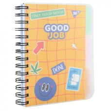 Блокнот з роздільниками «Good job» В6 на 144 аркуші у клітинку з пластиковою обкладинкою на спіралі збоку, ТМ Yes