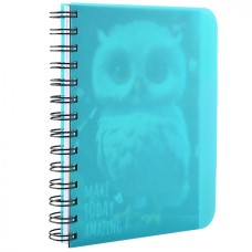 Блокнот з роздільниками «Owl» В6 на 144 аркуші у клітинку з пластиковою обкладинкою на спіралі збоку, ТМ Yes