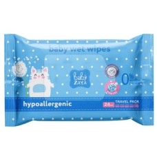 Вологі серветки «Гіпоалергенні» 24 шт, Baby Zaya