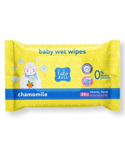 Вологі серветки «Ромашка» 24 шт, Baby Zaya