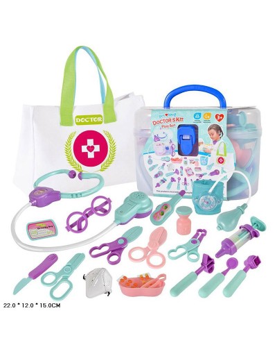 Набір лікаря: шприц, сумка, стетоскоп та інші аксесуари, у валізі 22х12х15 см