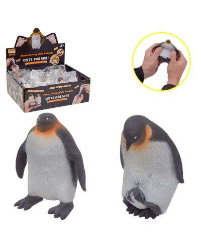 Антистрес-липучка «Пінгвін»10х6 см з піском, в асортименті, 12 шт у дисплей-боксі