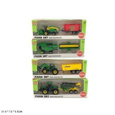 Сільгосптехніка з причепом металева, в асортименті, у коробці 21х7,5х5,5 см