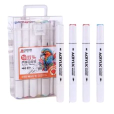 Набір скетчмаркерів «Aodemei» двосторонніх на 18 кольорів акрилових трикутних у пластиковому контейнері, ТМ J.Otten