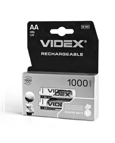 Акумулятор «VIDEX» R06, 2bl, 1000 mAh Ni-MH