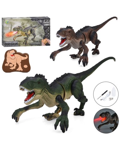 Динозавр 47 см р/к 2,4G на акумуляторі зі світлом, паром та USB, ходить,в асортименті, у коробці 33,5х20х10 см