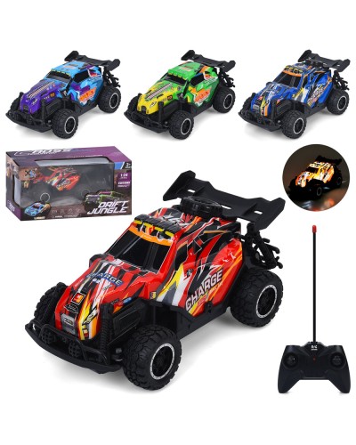 Машина 17 см 1:24 р/к зі світлом, корпусом що не б`ється та гумовими колесами, на батарейці, в асортименті, у коробці 24х13х13 см